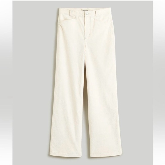 Madewell Emmett 2.0 Corduroy Wide Leg Pants High Rise Cream 32 NWT - Picture 3 of 16